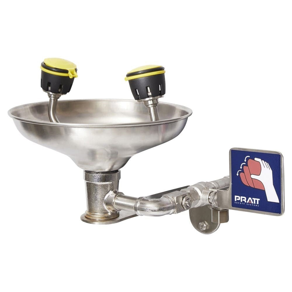Emergency Safety Eye Wash, Free Standing, Hand Operated, with bowl