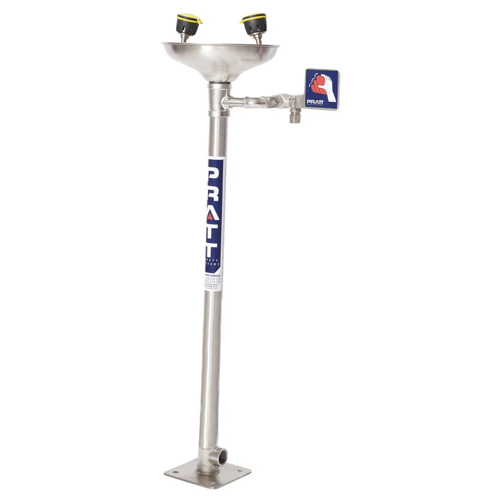 Emergency Safety Eye Wash, Free Standing, Hand Operated, with bowl