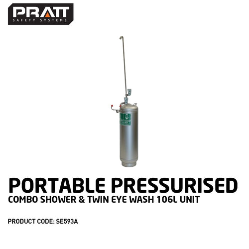 PORTABLE PRESSURISED COMBO SHOWER & TWIN EYE WASH 106L UNIT