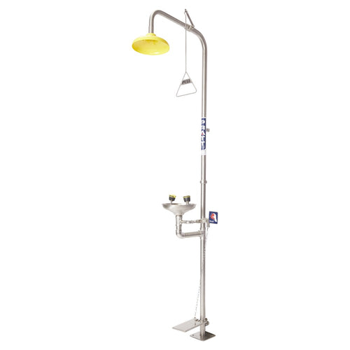Pratt Combination Safety Shower & Eye Wash Hand & Foot Operated with bowl