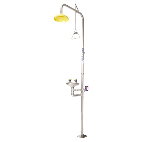 Pratt Combination Safety Shower & Eye Wash Hand Operated with bowl