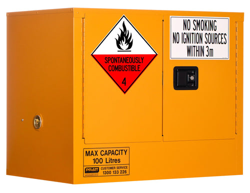 100L Class 4 Hazardous Goods Storage Cabinet 1 Shelf, Class 4 Cabinets - DG Safety